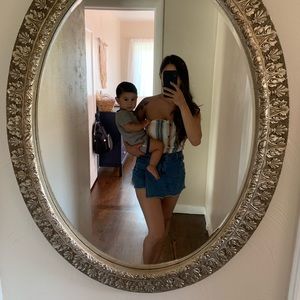 Colorful cute strapless top